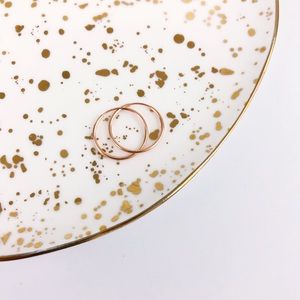 Rose Gold Minimalist Endless Hoop Earrings NEW